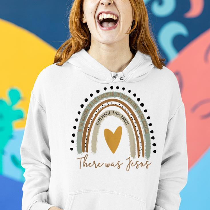 There Was Jesus Unisex Christian Religious Rainbow Vintage Women Hoodie Gifts for Her