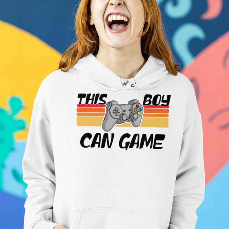 This Boy Can Game Funny Retro Gamer Gaming Controller Women Hoodie Gifts for Her