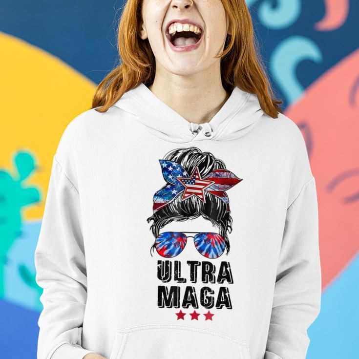 Ultra Mega Messy Bun 2022 Proud Ultra-Maga We The People Women Hoodie Gifts for Her