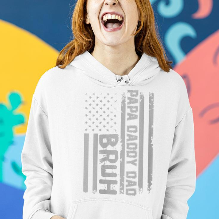 Womens Papa Daddy Dad Bruh Fathers Day 4Th Of July Usa Flag Gift Women Hoodie Gifts for Her