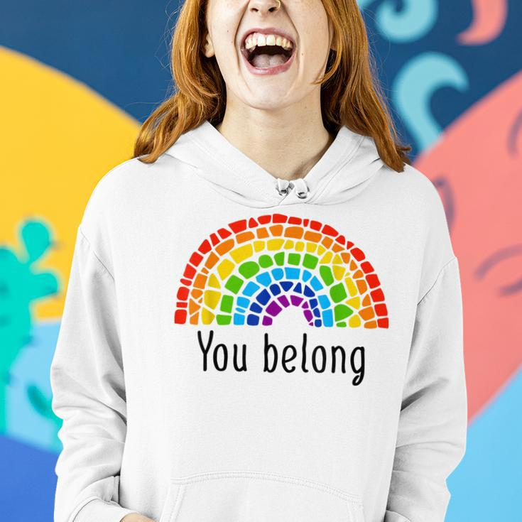 You Belong Lgbtq Rainbow Gay Pride V2 Women Hoodie Gifts for Her