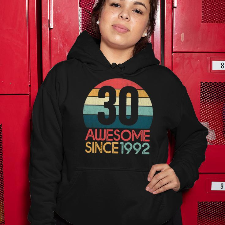 30Th Birthday Vintage Retro 30 Years Old Awesome Since 1992 Gift Women Hoodie Unique Gifts