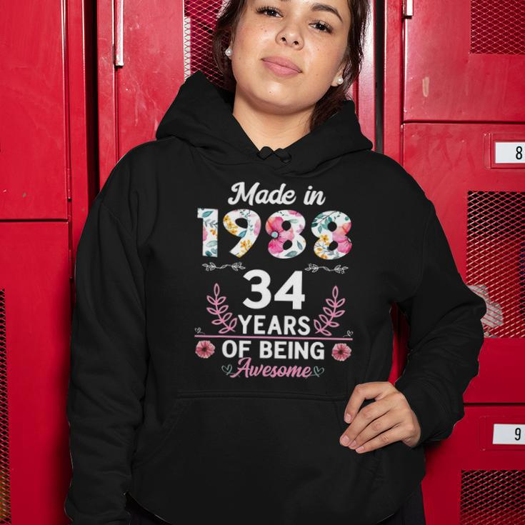 34 Years Old Gifts 34Th Birthday Born In 1988 Women Girls Women Hoodie Unique Gifts