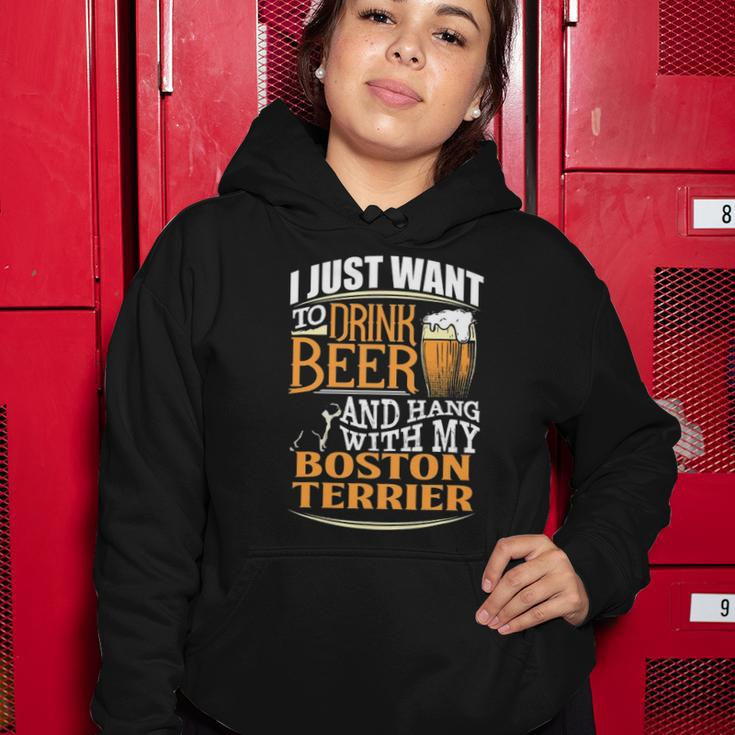 Boston Terrier Beer Just Want To Drink Beer Women Hoodie Unique Gifts