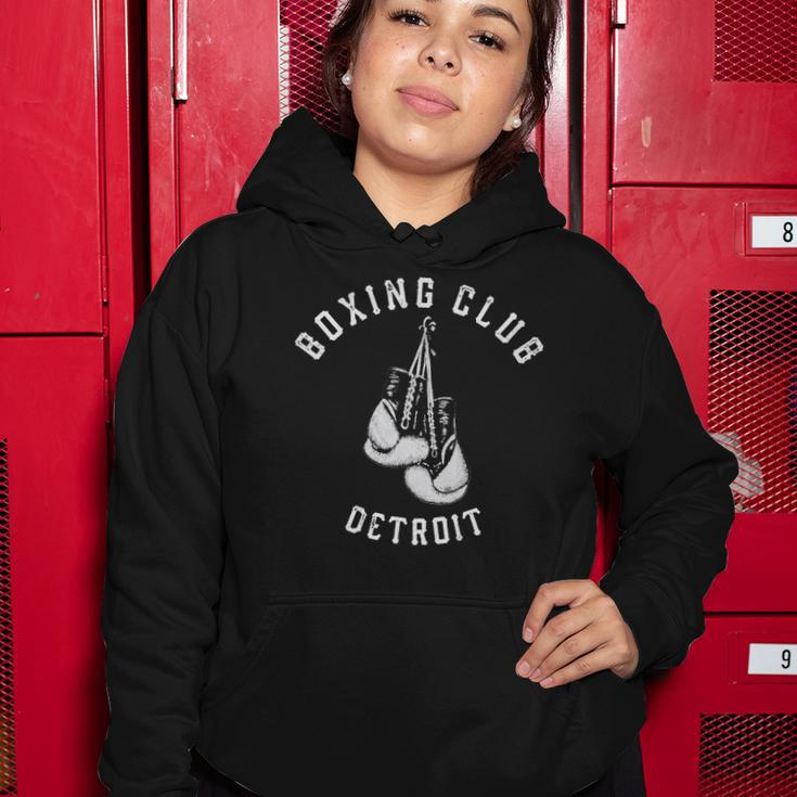 Boxing Club Detroit Distressed Gloves Women Hoodie Unique Gifts