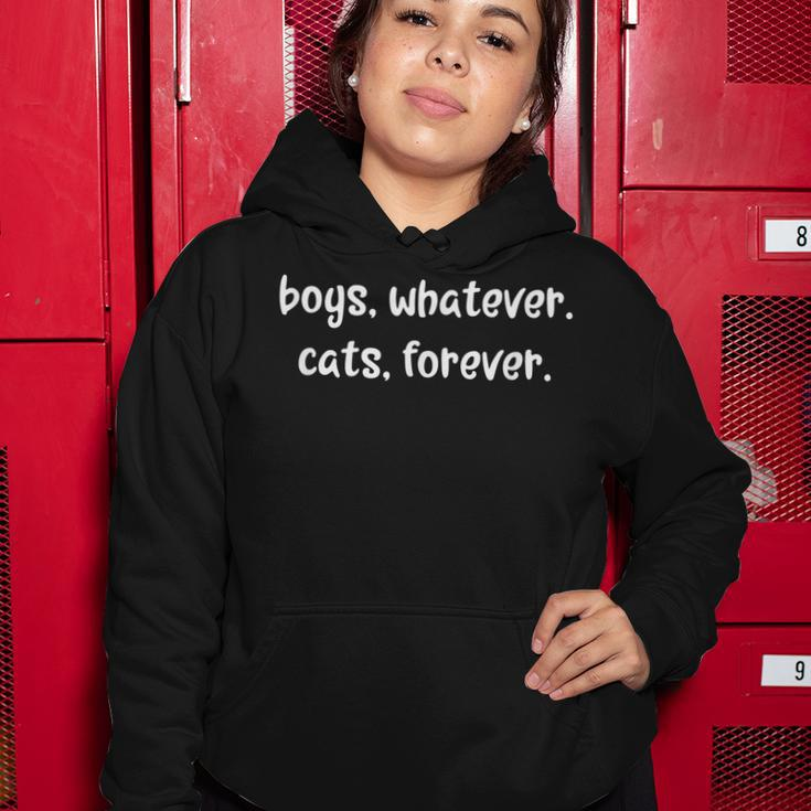 Boys Whatever Cats Forever Funny Sarcastic Cat Lover Women Hoodie Personalized Gifts