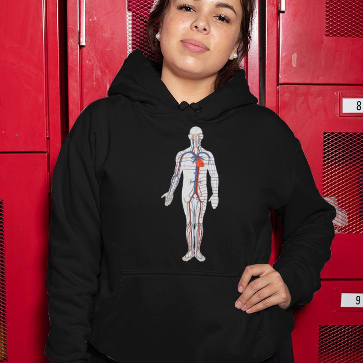 Cardiovascular Circulatory System Labeled Diagram Women Hoodie | Mazezy