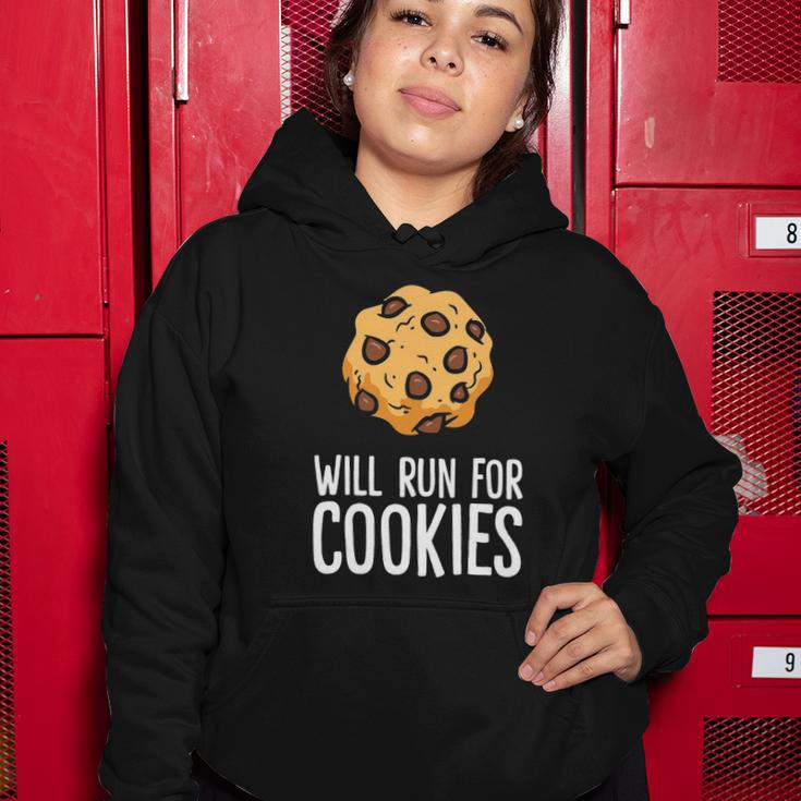Chocolate Chip Cookie Lover Will Run For Cookies Women Hoodie Unique Gifts