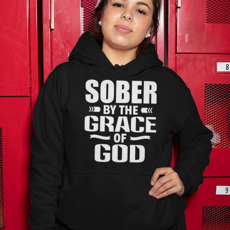 Christian Jesus Religious Saying Sober By The Grace Of God Women Hoodie Unique Gifts