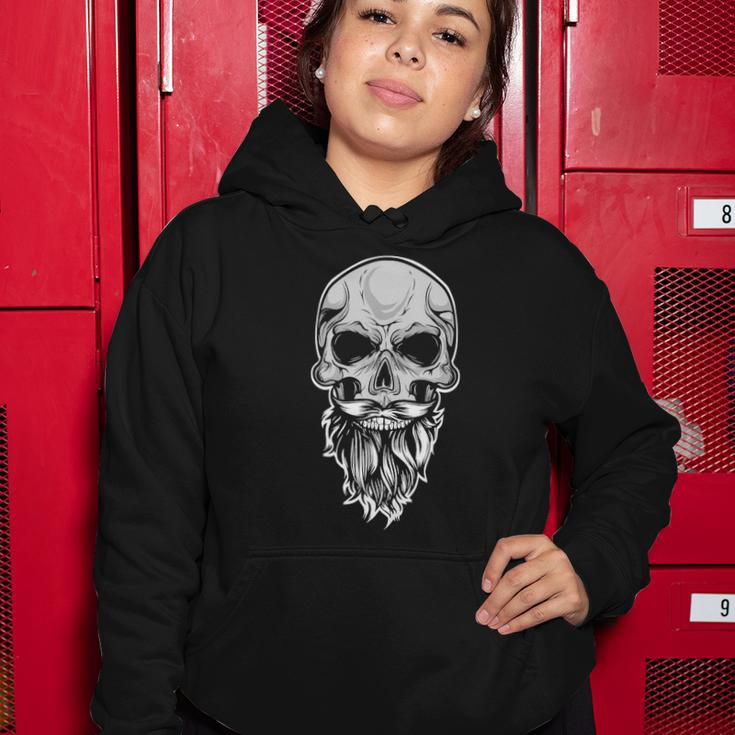 Cool Skull Costume - Bald Head With Beard - Skull Women Hoodie Unique Gifts