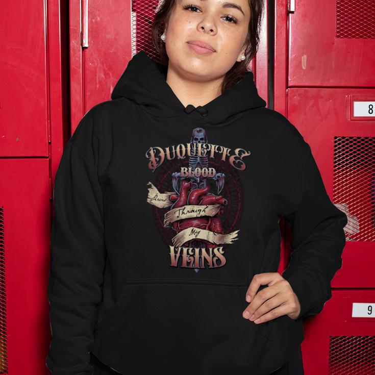 Duquette Blood Runs Through My Veins Name Women Hoodie Unique Gifts