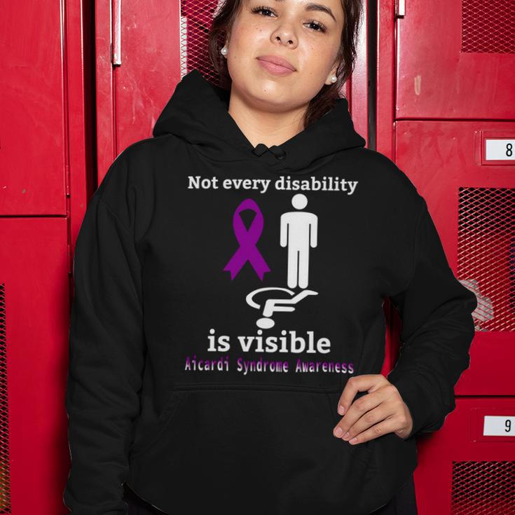 Every Disability Is Visible Aicardi Syndrome Awareness Purple Ribbon Aicardi Syndrome Support Aicardi Syndrome Awareness Women Hoodie Funny Gifts