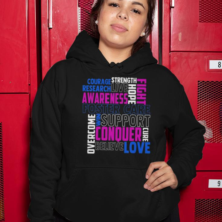Foster Care Awareness Adoption Related Blue Ribbon Women Hoodie Unique Gifts