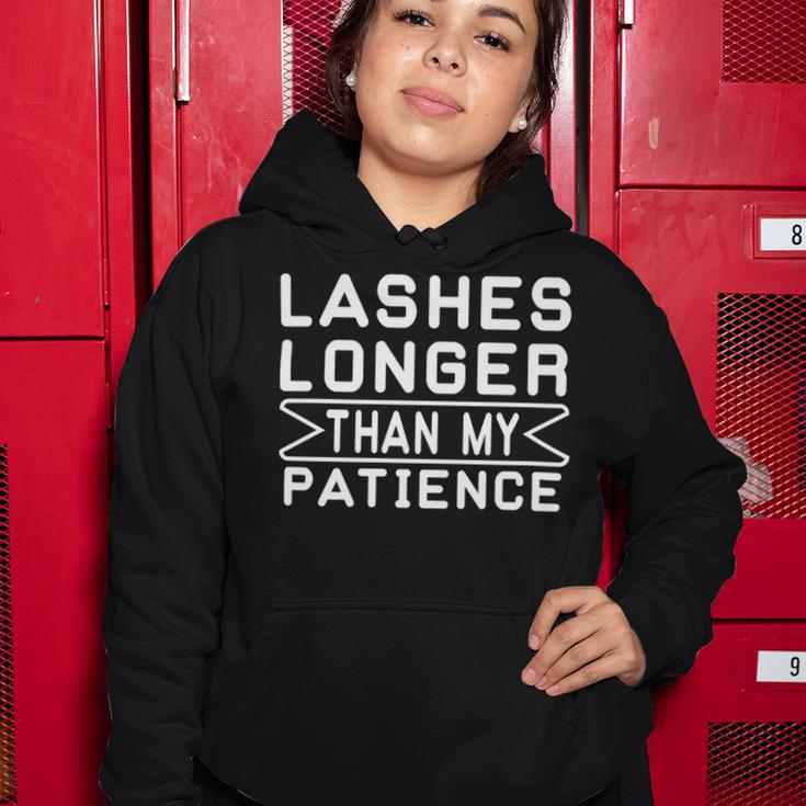 Funny Lashes Longer Than My Patience Women Hoodie Funny Gifts