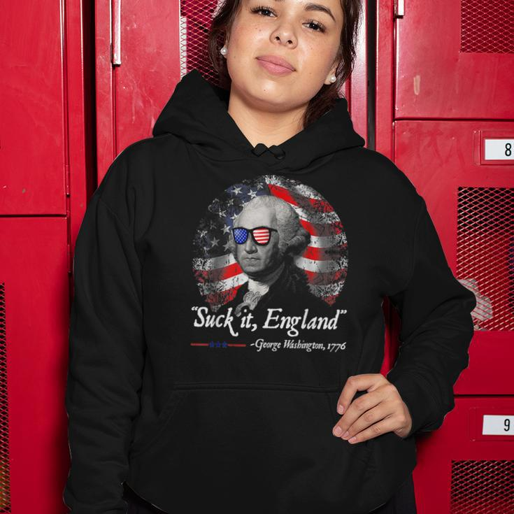 Funny Suck It England 4Th Of July George Washington Women Hoodie Funny Gifts
