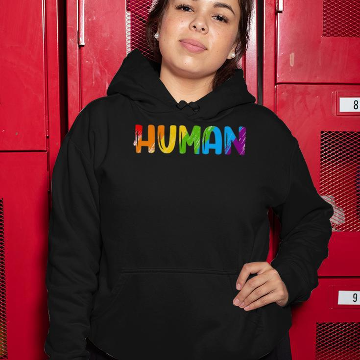 Human Lgbt Rainbow Flag Gay Pride Month Transgender Women Hoodie Unique Gifts