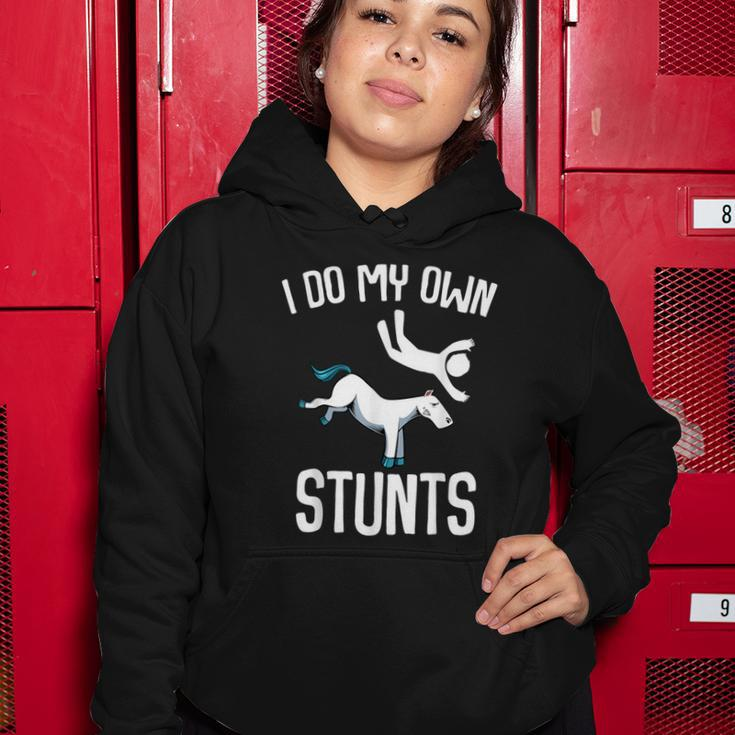 I Do My Own Stunts Get Well Funny Horse Riders Animal Women Hoodie Unique Gifts