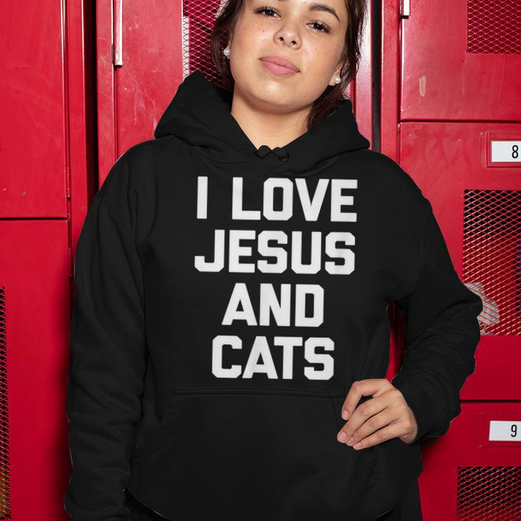 I Love Jesus & Cats Funny Cat Owner Cats Lover Jesus Women Hoodie Personalized Gifts