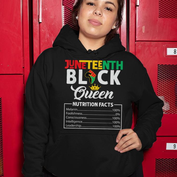 Junenth Womens Black Queen Nutritional Facts Freedom Day Women Hoodie Unique Gifts