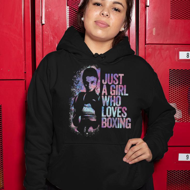 Just A Girl Who Loves Boxing Ink Splatter Women Hoodie Funny Gifts