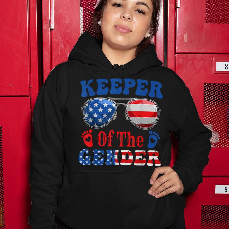 Keeper Of The Gender 4Th Of July Baby Gender Reveal Women Hoodie Unique Gifts
