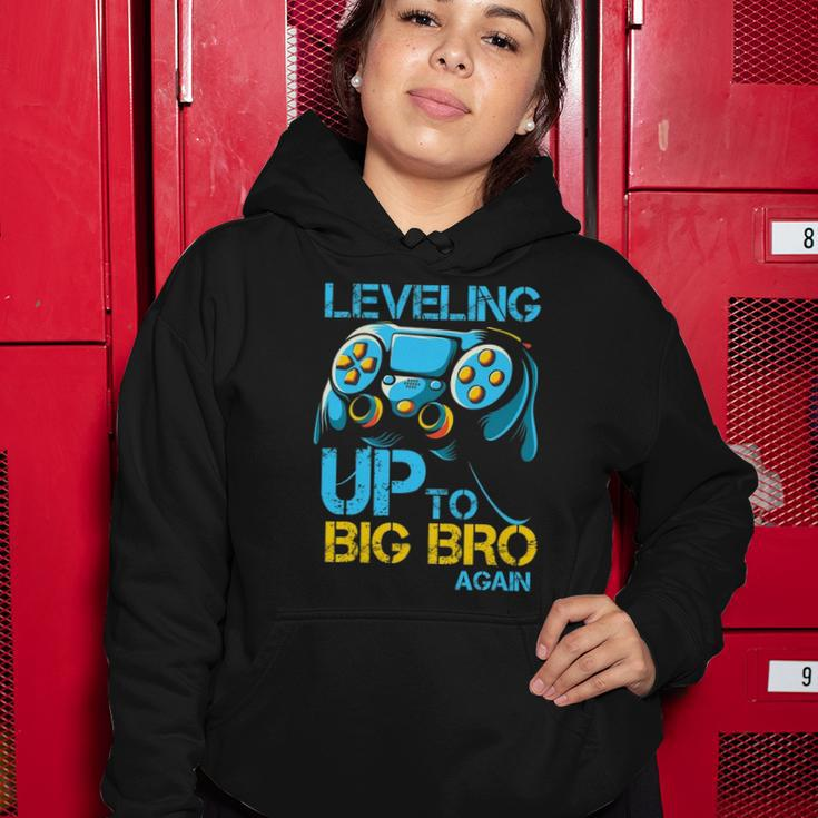 Leveling Up To Big Bro Again Gaming Lovers Vintage Women Hoodie Unique Gifts