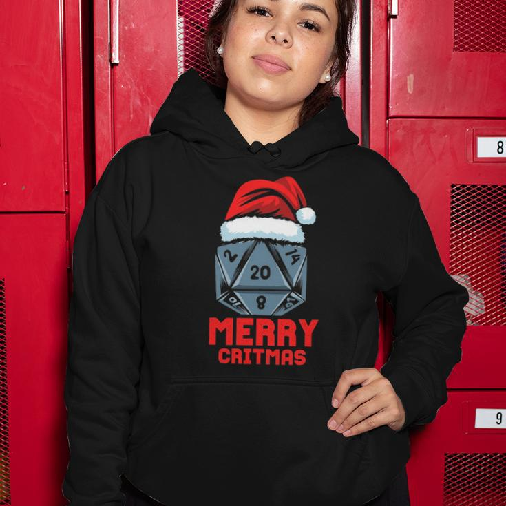 Merry Critmas D20 Tabletop Rpg Gamer - Funny Christmas Women Hoodie Unique Gifts