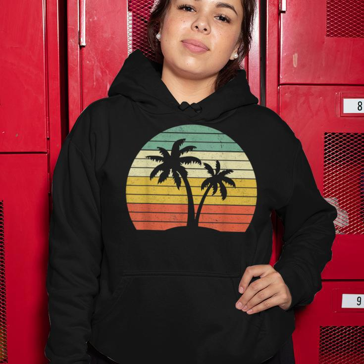 Palm Tree Vintage Retro Style Tropical Beach Women Hoodie Unique Gifts