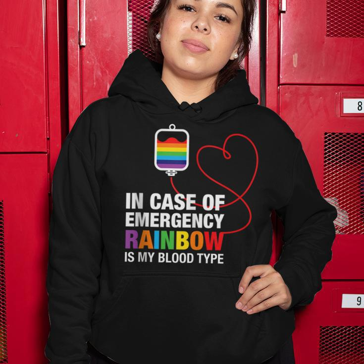 Pride Month Rainbow Is My Blood Type Lgbt Flag Women Hoodie Unique Gifts