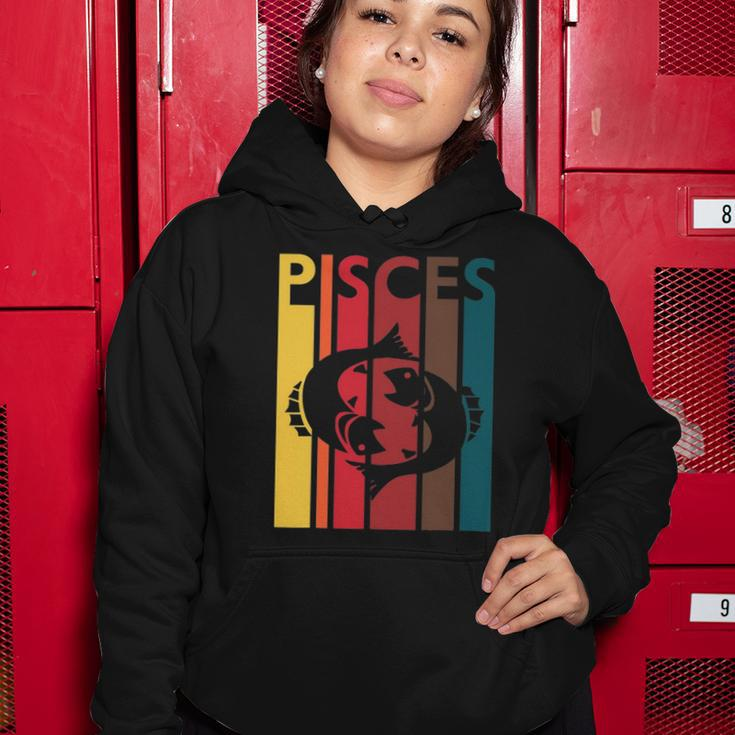 Retro Pisces Zodiac Sign February March Birthday Gift Pisces Women Hoodie Unique Gifts