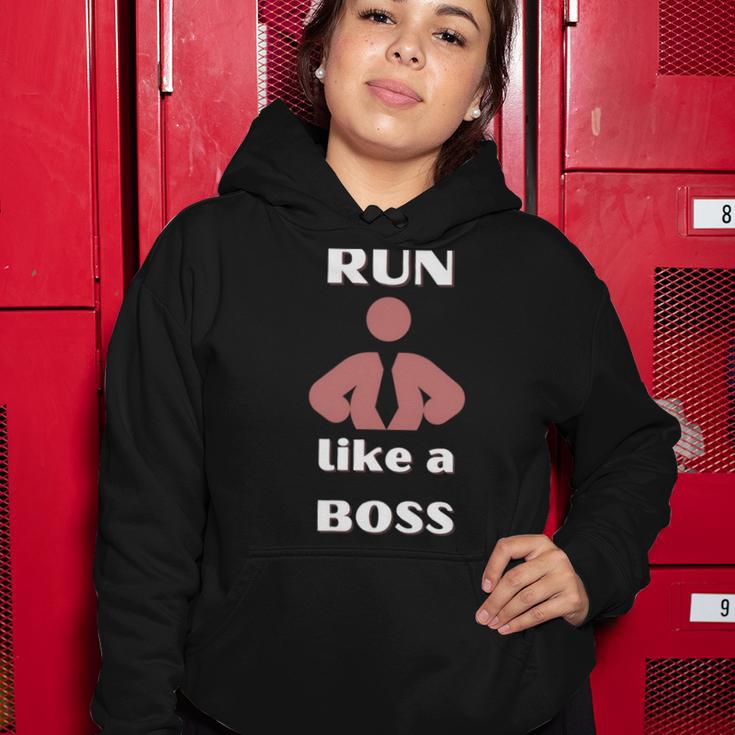 Run Like A Boss Funny Quote Women Hoodie Funny Gifts