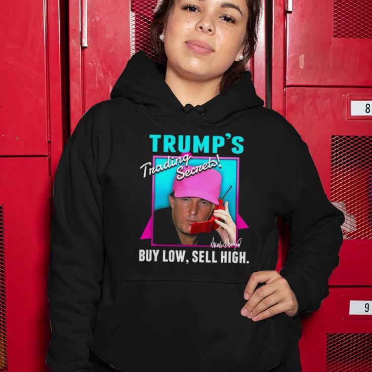 Trump’S Trading Secrets Buy Low Sell High Funny Trump Women Hoodie Unique Gifts