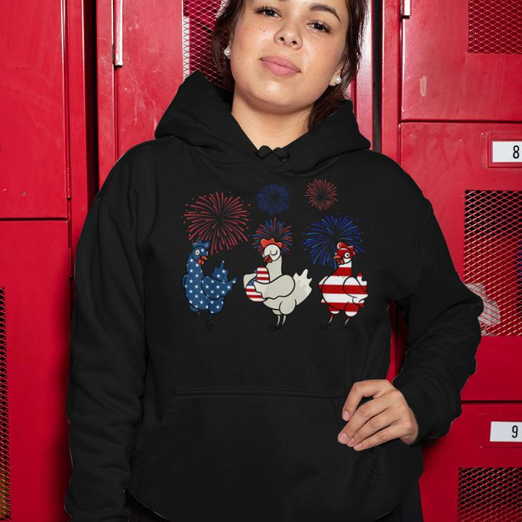 Usa Flag Chicken Fireworks Patriotic 4Th Of July Women Hoodie Unique Gifts