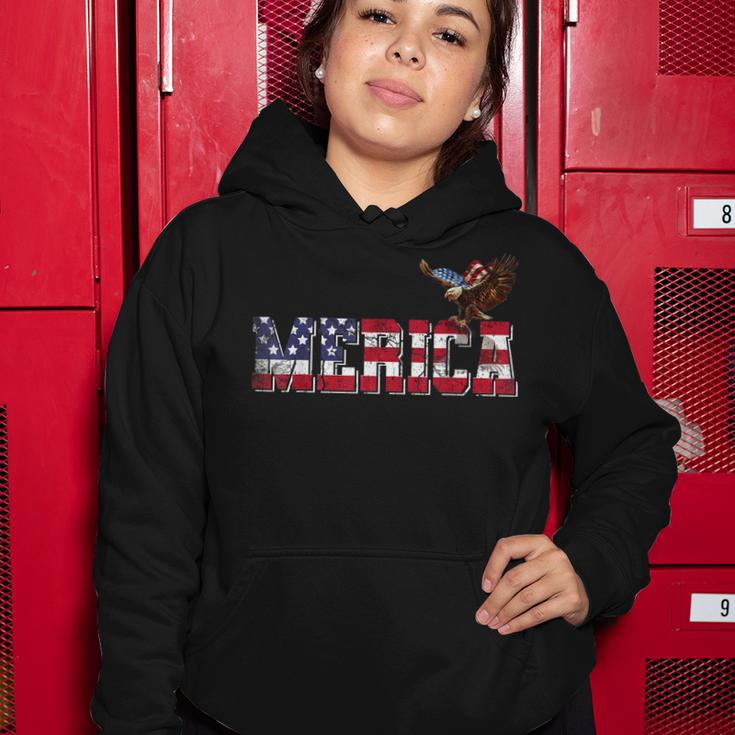 Usa Us American Flag Patriotic 4Th Of July Bald Eagle Merica Women Hoodie Funny Gifts