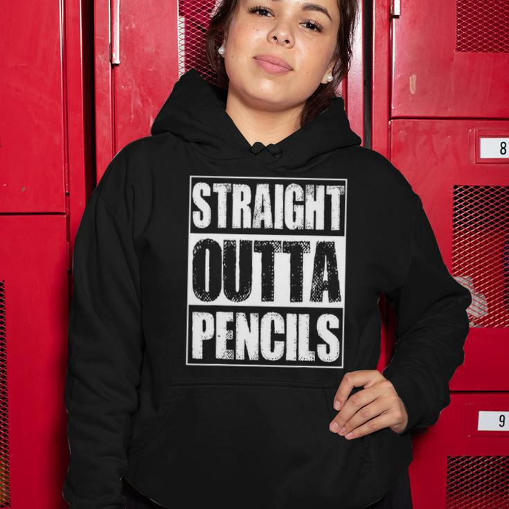 Vintage Straight Outta Pencils Gift Women Hoodie Unique Gifts