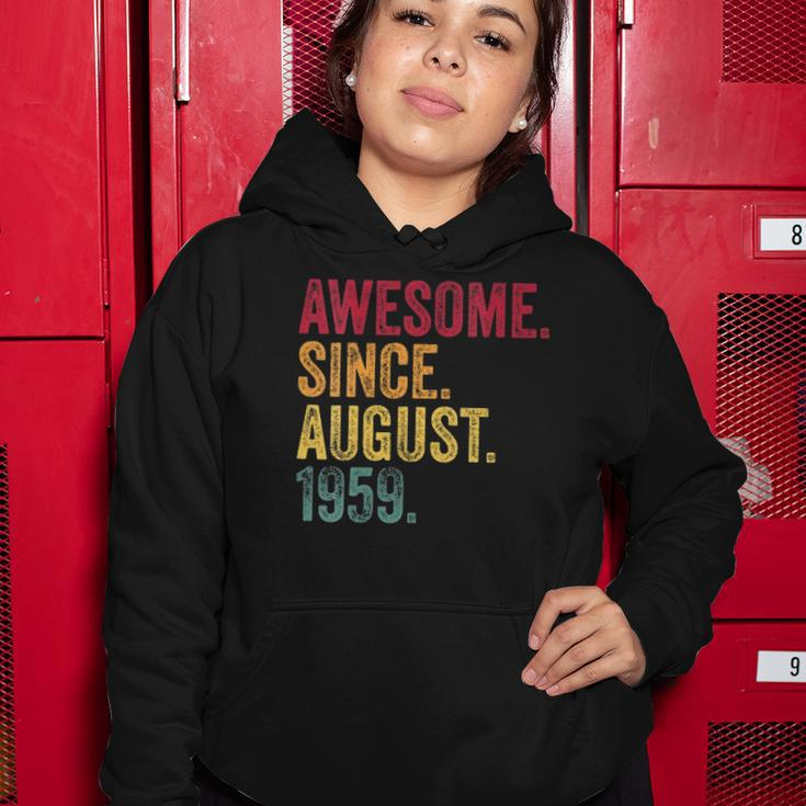 Womens Awesome Since August 1959 63Rd Birthday Gift Vintage Retro Women Hoodie Unique Gifts
