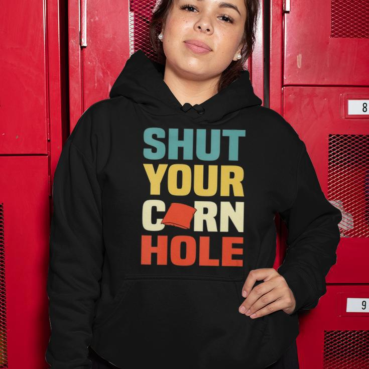 Womens Funny Shut Your Cornhole Lovers Gift Women Hoodie Unique Gifts