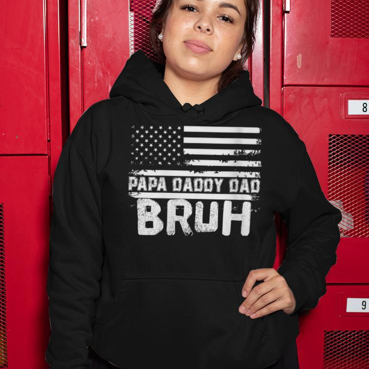 Womens Papa Daddy Dad Bruh Fathers Day 4Th Of July Usa Vintage 2022 Women Hoodie Funny Gifts