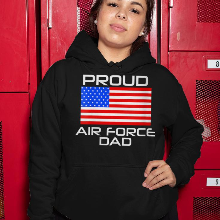 Womens Proud Air Force Dad Us Veterans 4Th Of July American Flag Women Hoodie Funny Gifts