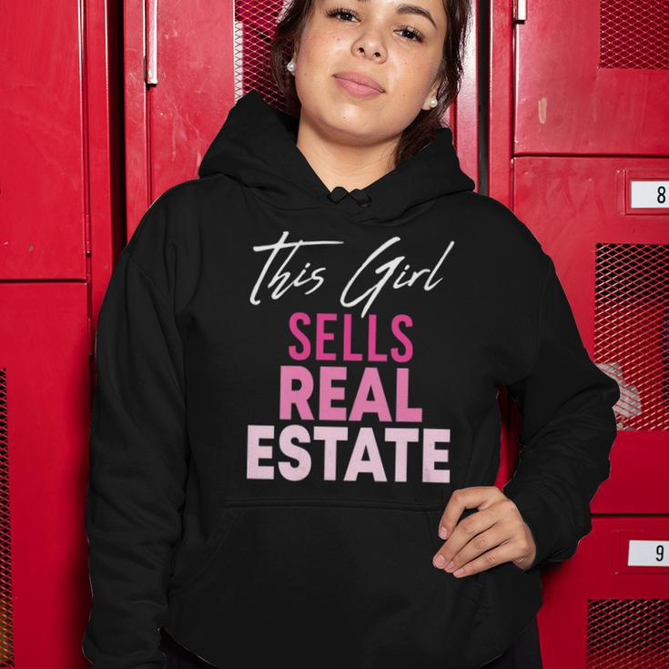 Womens This Girl Sells Real Estate Realtor Real Estate Agent Broker Women Hoodie Unique Gifts