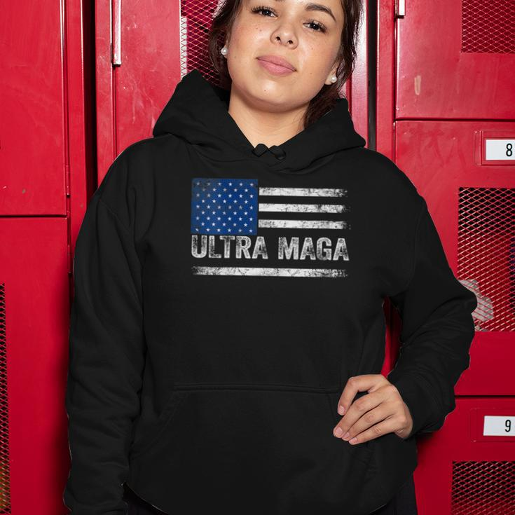 Womens Ultra Maga Us Flag Top American Ultra Mega Women Hoodie Unique Gifts