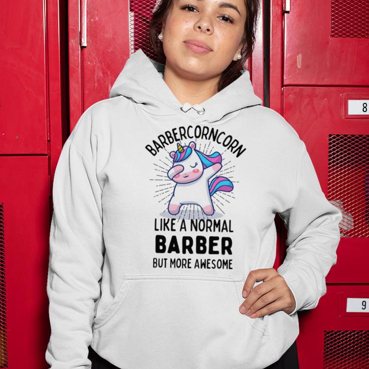 Barbercorn Funny Unicorn Dabbing Gift Like A Normal Barber But More Awesome Women Hoodie Funny Gifts