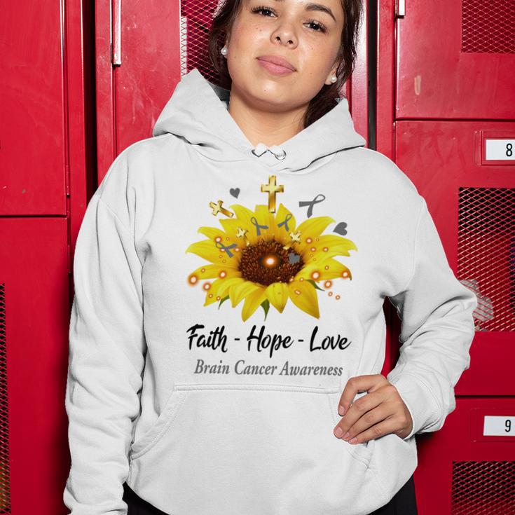 Brain Cancer Awareness Faith Hope Love Women Hoodie Funny Gifts