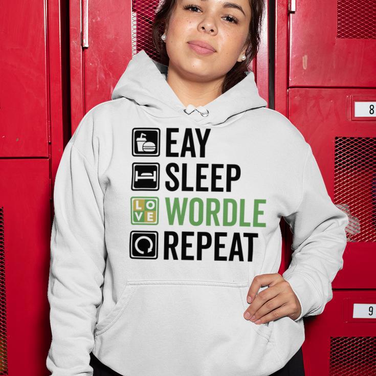 Eat Eat Sleep Wordle Repeat Wordle Lover Wordle Addict Women Hoodie Funny Gifts