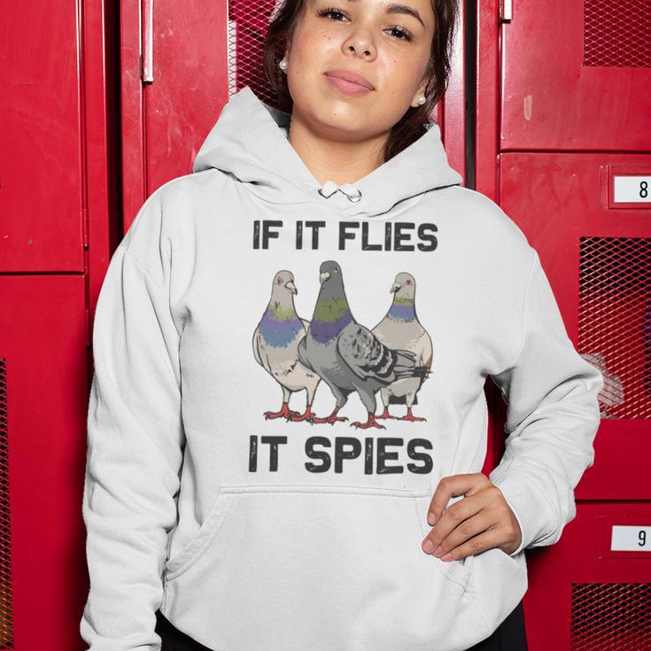 Funny Birds Pun Pigeon If It Flies It Spies Birds Are Liars Women Hoodie Funny Gifts