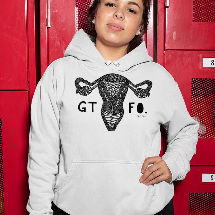 Gtfo Uterus Black Print Perfect Gift Women Hoodie Funny Gifts