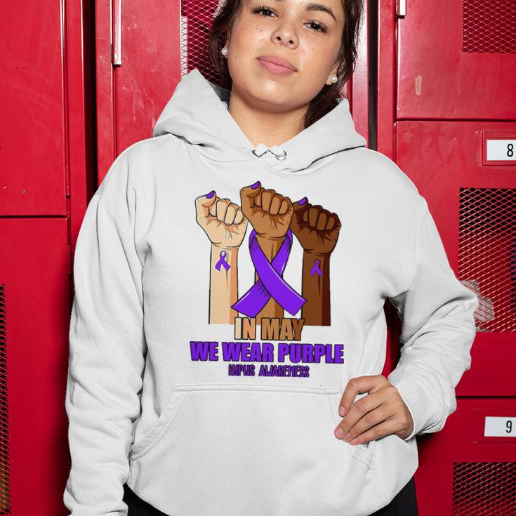 Hand In May We Wear Purple Lupus Awareness Month Women Hoodie Unique Gifts