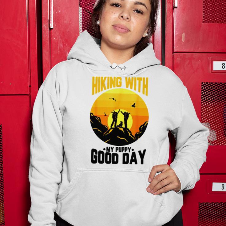 Hiking With My Puppy Good Day Women Hoodie Funny Gifts