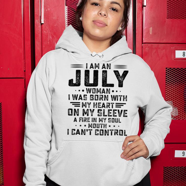 I Am An July Woman I Was Born With My Heart On My Sleevepng V2 Women Hoodie Funny Gifts