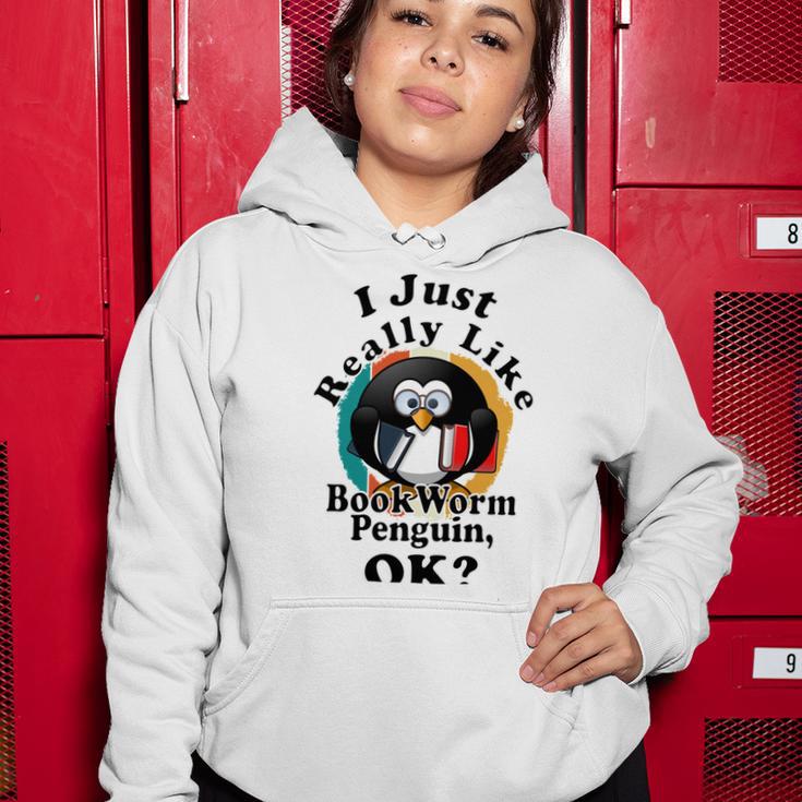 I Really Like Book Worm Penguin Ok Women Hoodie Funny Gifts